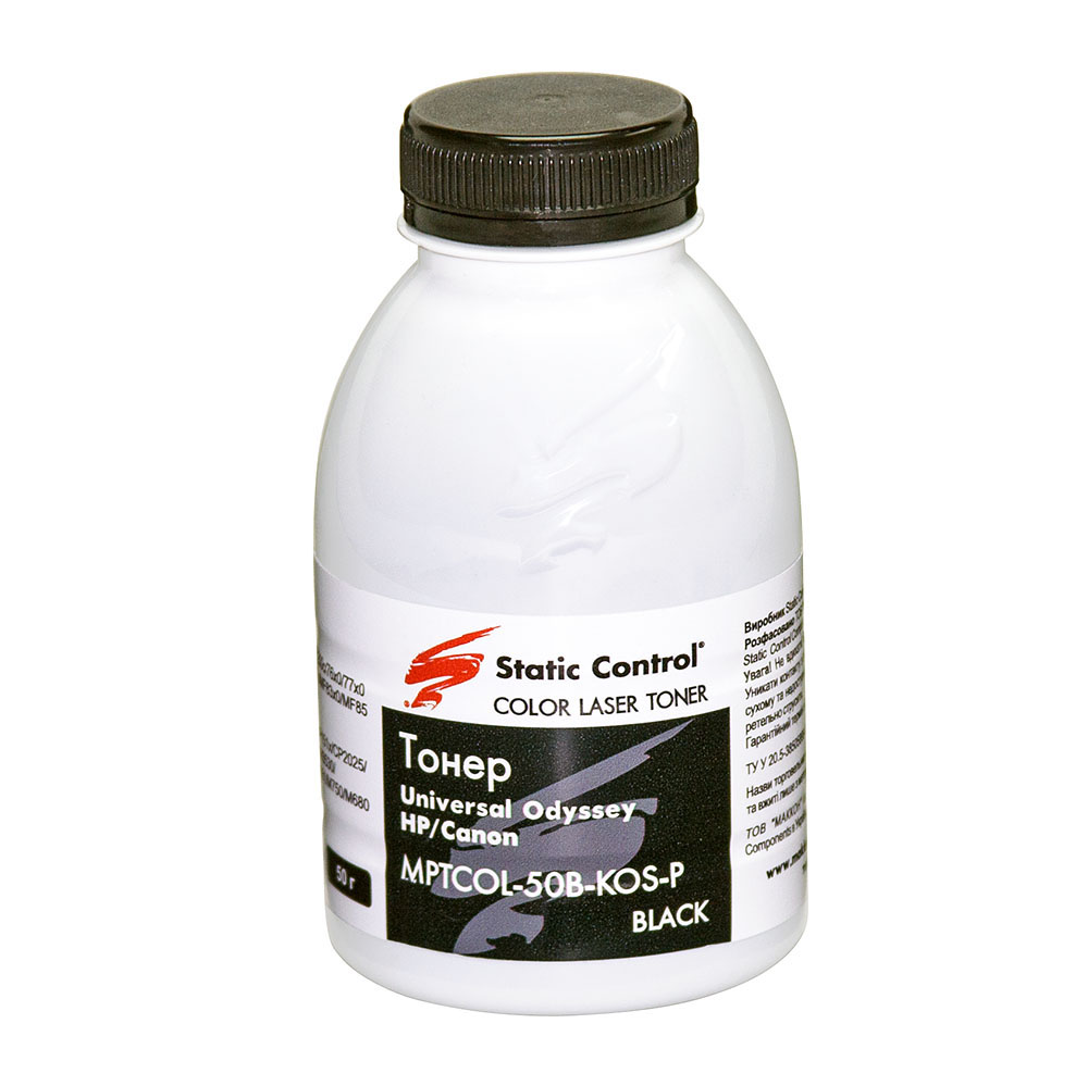 фото ТОНЕР HP CLJ УНІВЕРСАЛЬНИЙ, ЧОРНИЙ, ФЛАКОН 50 г, SCC (MPTCOL-50B-KOS-P)